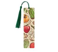 Segnalibro in legno per uomini e donne personalizzato intaglio in legno con nappa ciondolo frutta verdura segnalibro per gli amanti dei libri regalo di compleanno studenti insegnanti regalo