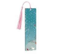 Segnalibro in legno per uomini e donne personalizzato intaglio in legno con nappa ciondolo Merry Christmas betulla segnalibro per gli amanti dei libri regalo di compleanno studenti insegnanti regalo