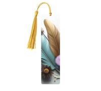 Segnalibro in legno per uomini e donne personalizzato intaglio in legno con nappa ciondolo piuma fiore segnalibro per gli amanti dei libri regalo di compleanno studenti insegnanti regalo