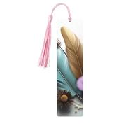 Segnalibro in legno per uomini e donne personalizzato intaglio in legno con nappa ciondolo piuma fiore segnalibro per gli amanti dei libri regalo di compleanno studenti insegnanti regalo