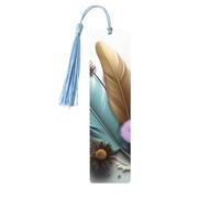 Segnalibro in legno per uomini e donne personalizzato intaglio in legno con nappa ciondolo piuma fiore segnalibro per gli amanti dei libri regalo di compleanno studenti insegnanti regalo