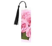 Segnalibro in legno per uomini e donne personalizzato intaglio in legno con nappa ciondolo rosa rose fresche segnalibro per gli amanti dei libri regalo di compleanno studenti insegnanti regalo