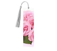 Segnalibro in legno per uomini e donne personalizzato intaglio in legno con nappa ciondolo rosa rose fresche segnalibro per gli amanti dei libri regalo di compleanno studenti insegnanti regalo