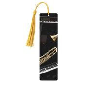 Segnalibro in legno per uomini e donne personalizzato intaglio in legno con nappa ciondolo strumenti musicali segnalibro per gli amanti dei libri regalo di compleanno studenti insegnanti regalo