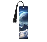 Segnalibro in legno per uomini e donne personalizzato intaglio in legno segno di libro con nappa ciondolo fantasy terra segnalibro per gli amanti dei libri regalo di compleanno studenti insegnanti
