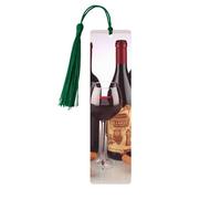 Segnalibro in legno per uomini e donne personalizzato intaglio in legno segno di libro con nappa ciondolo vino rosso segnalibro per gli amanti dei libri regalo di compleanno studenti insegnanti regalo