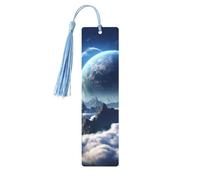 Segnalibro in legno per uomini e donne personalizzato intaglio in legno segno di libro con nappa ciondolo fantasy terra segnalibro per gli amanti dei libri regalo di compleanno studenti insegnanti