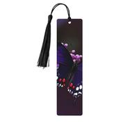 Segnalibro in legno per uomini e donne personalizzato intaglio in legno segno di libro con nappa ciondolo viola prugna farfalla segnalibro per gli amanti del libro regalo di compleanno studenti