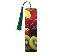 Segnalibro in legno per uomini e donne personalizzato intaglio in legno segno di libro con nappa ciondolo frutta fresca segnalibro per gli amanti del libro regalo di compleanno studenti insegnanti