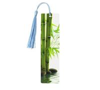 Segnalibro in legno per uomini e donne personalizzato intaglio in legno segno di libro con nappa ciondolo verde bambù loto segnalibro per gli amanti dei libri regalo di compleanno studenti insegnanti