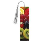 Segnalibro in legno per uomini e donne personalizzato intaglio in legno segno di libro con nappa ciondolo frutta fresca segnalibro per gli amanti del libro regalo di compleanno studenti insegnanti