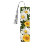 Segnalibro in legno per uomini e donne personalizzato intaglio in legno segno di libro con nappa ciondolo estivo floreale margherite segnalibro fiore per gli amanti del libro regalo di compleanno