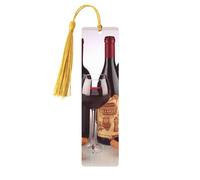 Segnalibro in legno per uomini e donne personalizzato intaglio in legno segno di libro con nappa ciondolo vino rosso segnalibro per gli amanti dei libri regalo di compleanno studenti insegnanti regalo