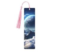 Segnalibro in legno per uomini e donne personalizzato intaglio in legno segno di libro con nappa ciondolo fantasy terra segnalibro per gli amanti dei libri regalo di compleanno studenti insegnanti