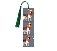 Segnalibro in legno per uomini e donne personalizzato intaglio in legno segno di libro con nappa ciondolo beagle motivi segnalibro per gli amanti dei libri regalo di compleanno studenti insegnanti