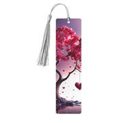 Segnalibro in legno per uomini e donne romantici cuori foglie albero segna libri unici fatti a mano con nappa ciondolo segnalibro in legno per insegnanti regalo di compleanno
