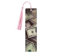 Segnalibro in legno per uomini e donne Un mazzo di banconote da cento dollari segnalibri in legno unici fatti a mano con nappa ciondolo segnalibro artigianale per amanti dei libri regalo di compleanno