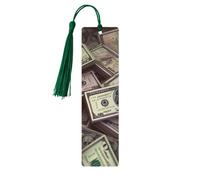 Segnalibro in legno per uomini e donne Un mazzo di banconote da cento dollari segnalibri in legno unici fatti a mano con nappa ciondolo segnalibro artigianale per amanti dei libri regalo di compleanno