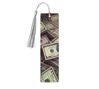 Segnalibro in legno per uomini e donne Un mazzo di banconote da cento dollari segnalibri in legno unici fatti a mano con nappa ciondolo segnalibro artigianale per amanti dei libri regalo di compleanno