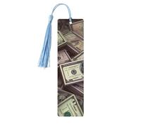 Segnalibro in legno per uomini e donne Un mazzo di banconote da cento dollari segnalibri in legno unici fatti a mano con nappa ciondolo segnalibro artigianale per amanti dei libri regalo di compleanno