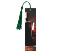 Segnalibro in legno per vino rosso e bottiglia fai da te, in legno, da appendere, con nappe colorate, etichette regalo in legno, regalo insolito per gli amanti dei libri, uomini e donne