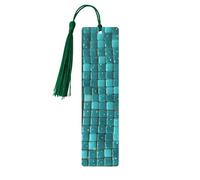 Segnalibro in legno turchese con piccole piastrelle a pois, per uomini, donne, insegnanti, regalo vintage, fatto a mano, segna libri per leggere le pagine, etichette regalo da appendere, ornamenti