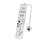 Segnalibro in metallo a forma di cane con ciondolo a forma di zampa, grazioso segnalibro per donne che leggono i libri, regali divertenti per gli amanti dei cani, regalo a tema cani (segnalibro con