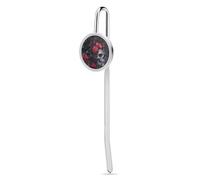 Segnalibro in metallo a forma di teschio di morte Ember Rose con decorazione a stampa rotonda, segnalibri in argento alla moda per gli amanti dei libri