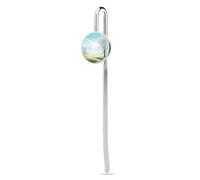 Segnalibro in metallo con ciondolo a forma di cartone animato con scena primaverile, per gli amanti della lettura, regalo di apprezzamento per insegnanti, San Valentino, festa della mamma, Natale