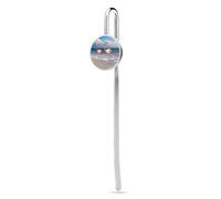 Segnalibro in metallo con ciondolo a forma di fenicottero che cammina sulla spiaggia, per gli amanti della lettura, regalo di apprezzamento per insegnanti, San Valentino, festa della mamma, Natale