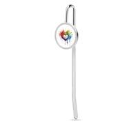 Segnalibro in metallo con ciondolo a forma di schizzi di arcobaleno, per amanti della lettura, regalo di apprezzamento per insegnanti, San Valentino, festa della mamma, Natale, compleanno per donne