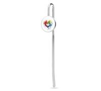 Segnalibro in metallo con ciondolo a forma di schizzi di arcobaleno, per amanti della lettura, regalo di apprezzamento per insegnanti, San Valentino, festa della mamma, Natale, compleanno per donne