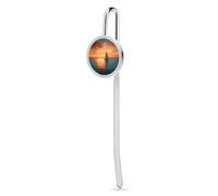 Segnalibro in metallo con ciondolo da appendere al tramonto sulla spiaggia, per gli amanti della lettura, regalo di apprezzamento per insegnanti, San Valentino, festa della mamma, Natale, compleanno