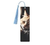 Segnalibro in metallo per uomini e donne che fanno un pisolino con gattino, segnalibri unici fatti a mano con nappa ciondolo segnalibro in metallo per insegnanti regalo di compleanno