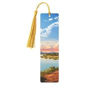 Segnalibro in metallo per uomini e donne, paesaggio africano con fiume Nilo e giraffa, segnalibri unici fatti a mano con nappa, segnalibro in metallo per insegnanti, regalo di compleanno