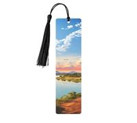 Segnalibro in metallo per uomini e donne, paesaggio africano con fiume Nilo e giraffa, segnalibri unici fatti a mano con nappa, segnalibro in metallo per insegnanti, regalo di compleanno