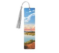 Segnalibro in metallo per uomini e donne, paesaggio africano con fiume Nilo e giraffa, segnalibri unici fatti a mano con nappa, segnalibro in metallo per insegnanti, regalo di compleanno