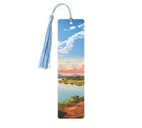 Segnalibro in metallo per uomini e donne, paesaggio africano con fiume Nilo e giraffa, segnalibri unici fatti a mano con nappa, segnalibro in metallo per insegnanti, regalo di compleanno