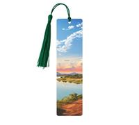 Segnalibro in metallo per uomini e donne, paesaggio africano con fiume Nilo e giraffa, segnalibri unici fatti a mano con nappa, segnalibro in metallo per insegnanti, regalo di compleanno
