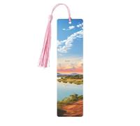 Segnalibro in metallo per uomini e donne, paesaggio africano con fiume Nilo e giraffa, segnalibri unici fatti a mano con nappa, segnalibro in metallo per insegnanti, regalo di compleanno
