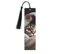 Segnalibro in metallo per uomini e donne personalizzato intaglio libro segno con nappa ciondolo gatto sotto coperta segnalibro per gli amanti dei libri regalo di compleanno studenti insegnanti regalo
