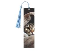 Segnalibro in metallo per uomini e donne personalizzato intaglio libro segno con nappa ciondolo gatto sotto coperta segnalibro per gli amanti dei libri regalo di compleanno studenti insegnanti regalo