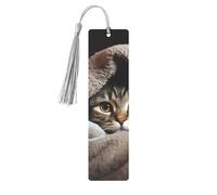 Segnalibro in metallo per uomini e donne personalizzato intaglio libro segno con nappa ciondolo gatto sotto coperta segnalibro per gli amanti dei libri regalo di compleanno studenti insegnanti regalo