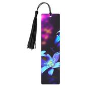 Segnalibro in metallo per uomini e donne personalizzato intaglio segno libro con nappa ciondolo blu viola fiore farfalla segnalibro per gli amanti del libro regalo di compleanno studenti insegnanti