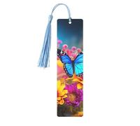 Segnalibro in metallo per uomini e donne personalizzato intaglio segno libro con nappa ciondolo colorato farfalla fiore segnalibro per gli amanti del libro regalo di compleanno studenti insegnanti
