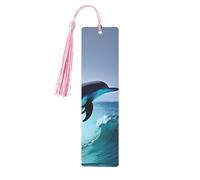 Segnalibro in metallo per uomini e donne personalizzato intaglio segno libro con nappa ciondolo delfino segnalibro per gli amanti dei libri regalo di compleanno studenti insegnanti regalo