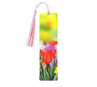 Segnalibro in metallo per uomini e donne personalizzato intaglio segno libro con nappa ciondolo fiori primaverili segnalibro per gli amanti dei libri regalo di compleanno studenti insegnanti regalo