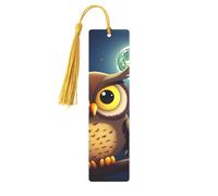 Segnalibro in metallo per uomini e donne personalizzato intaglio segno libro con nappa ciondolo gufo e luna gialla segnalibro per gli amanti dei libri regalo di compleanno studenti insegnanti regalo