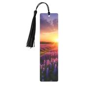 Segnalibro in metallo per uomini e donne personalizzato intaglio segno libro con nappa ciondolo lavanda prato al tramonto primavera segnalibro per gli amanti del libro regalo di compleanno studenti
