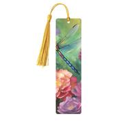 Segnalibro in metallo per uomini e donne personalizzato intaglio segno libro con nappa ciondolo libellula giardino primavera segnalibro per gli amanti dei libri regalo di compleanno studenti